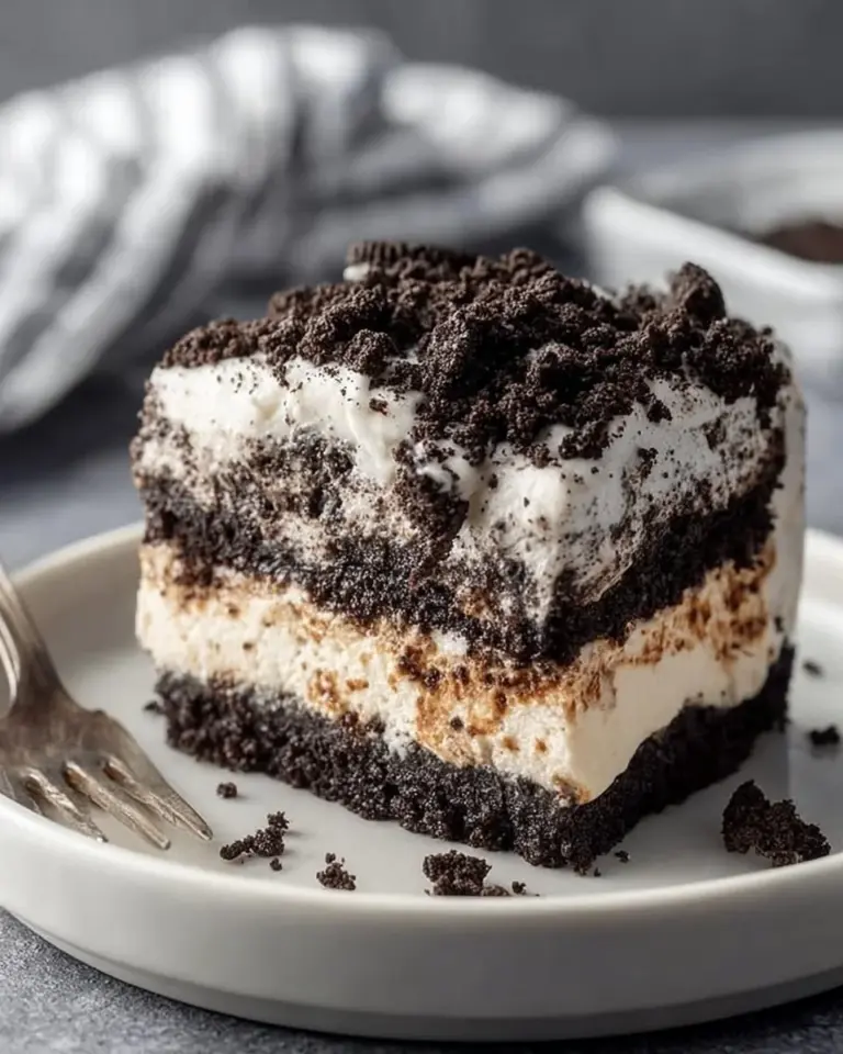 Delicious Easy-Peasy Oreo Dump Cake topped with crushed Oreos
