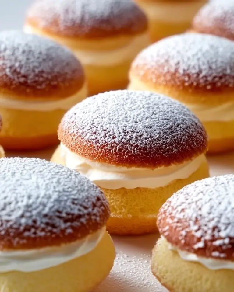 Fluffy Japanese Cotton Cheesecake Cupcakes served on a plate