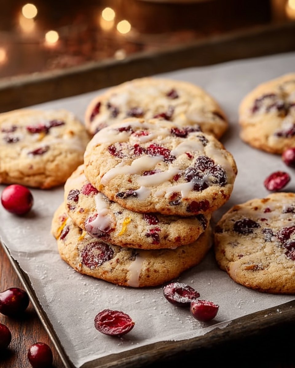 Chewy Christmas Cranberry Orange Cookies