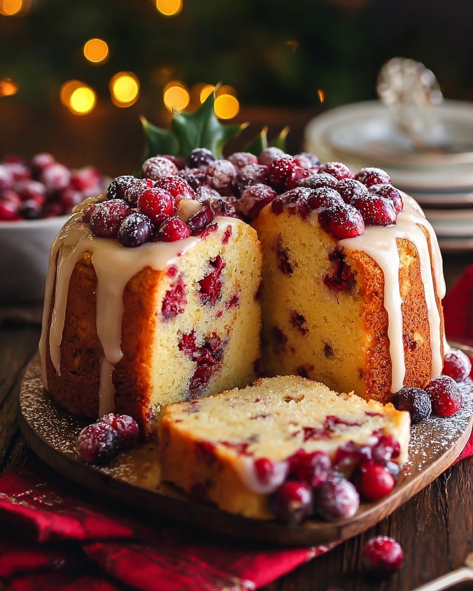 Christmas Cranberry Pound Cake