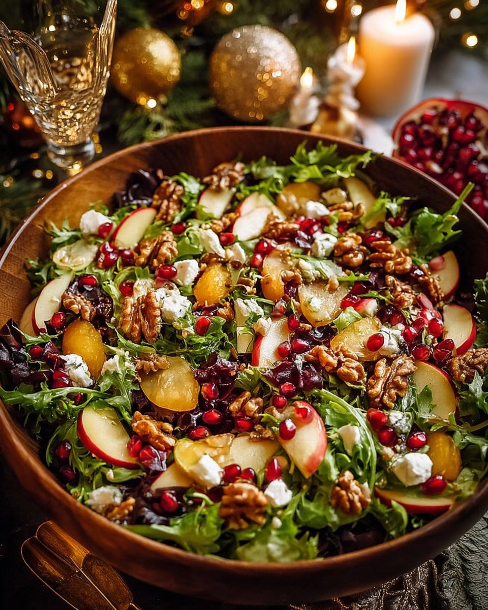 Christmas Salad with Honey Mustard Dressing