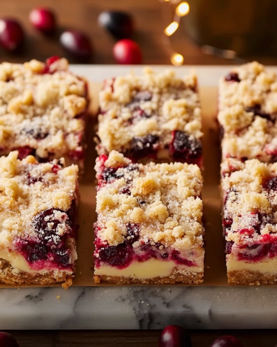 Creamy Cranberry Orange Crumb Bars