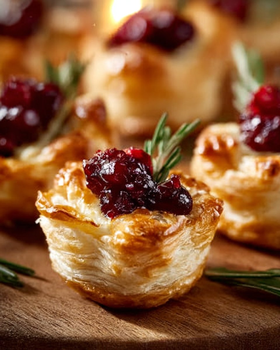 Mini Cranberry Brie Bites with Puff Pastry