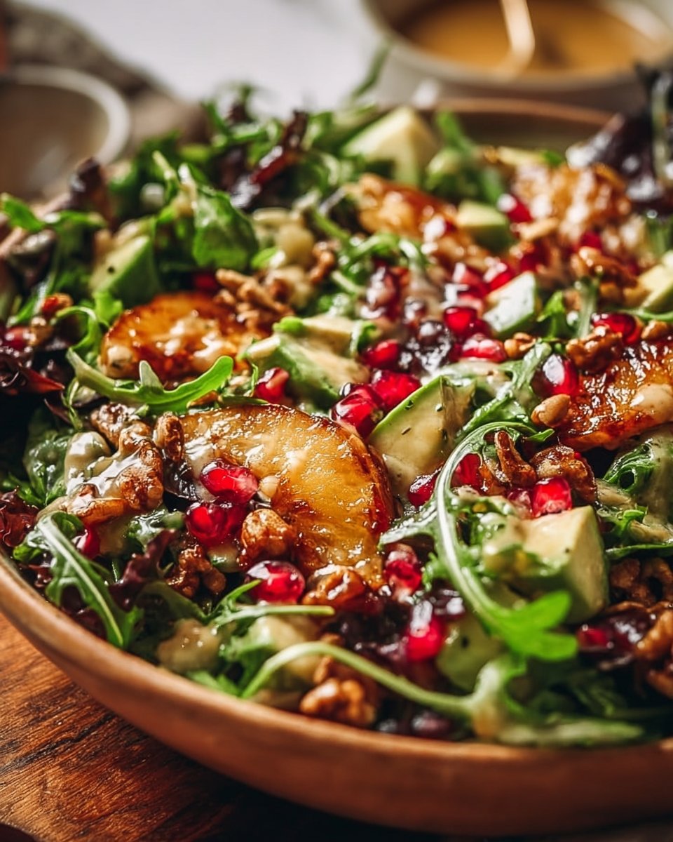 Winter Christmas Salad with Honey Mustard Dressing