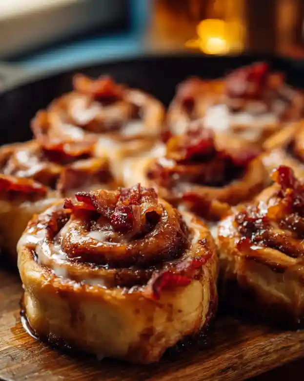 Bourbon Maple Bacon Cinnamon Rolls