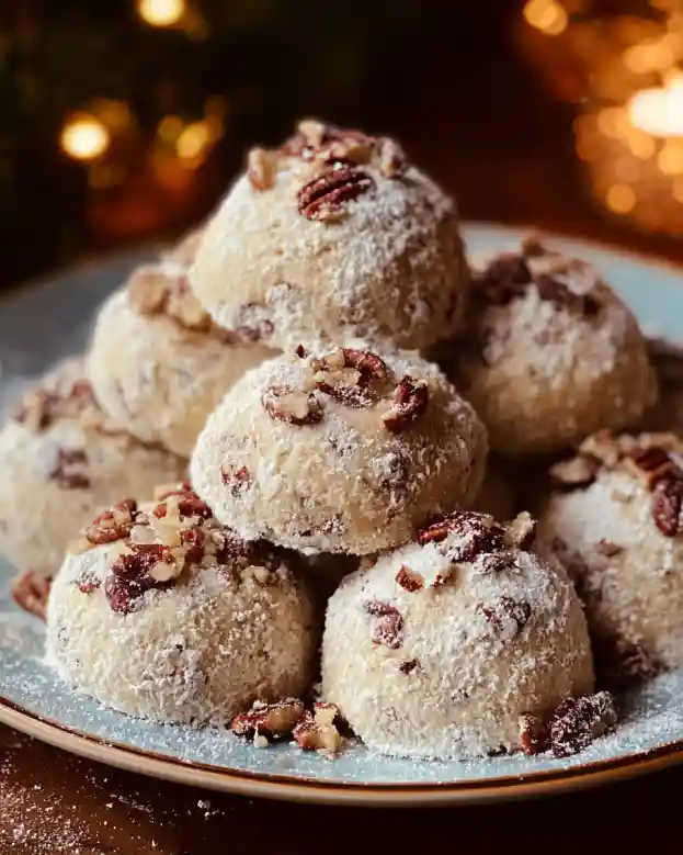 Buttery Pecan Snowball Cookies