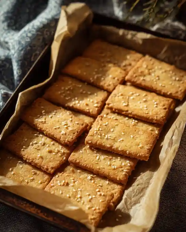 Cheese-y Chickpea Flour Crackers