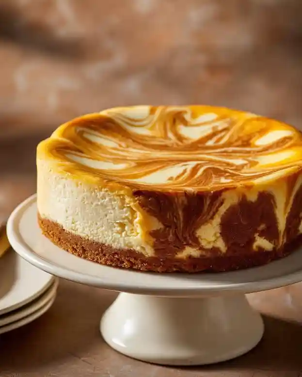 Cheesecake with Pumpkin Swirl
