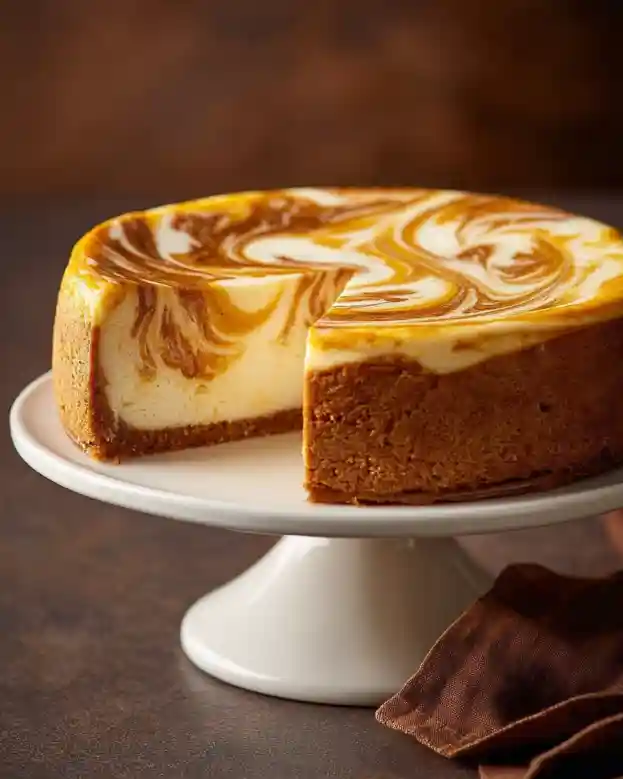 Cheesecake with Pumpkin Swirl