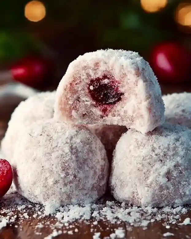 Cherry Snowball Cookies