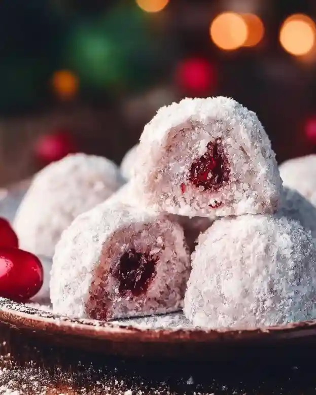 Cherry Snowball Cookies