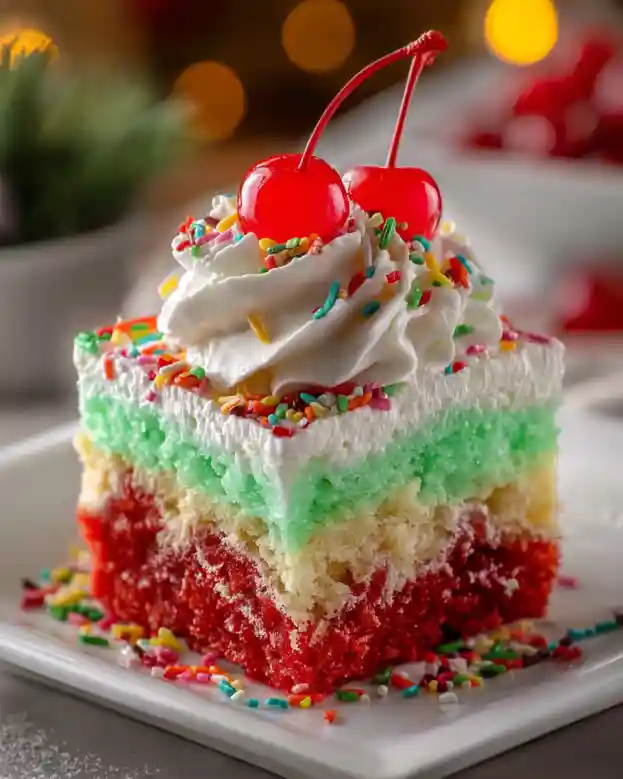 Christmas Jello Poke Cake