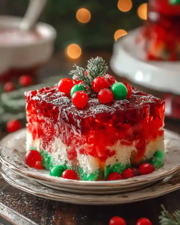 Christmas Jello Poke Cake