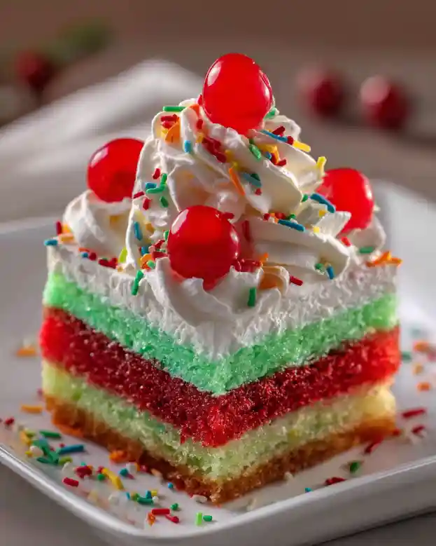 Christmas Jello Poke Cake