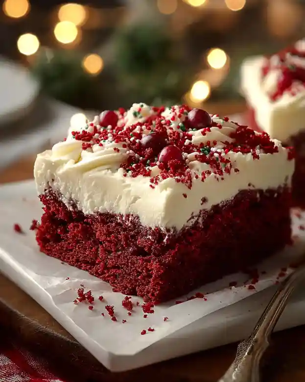 Christmas Red Velvet Poke Cake