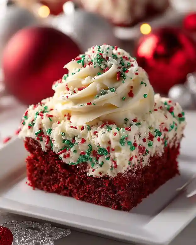 Christmas Red Velvet Poke Cake
