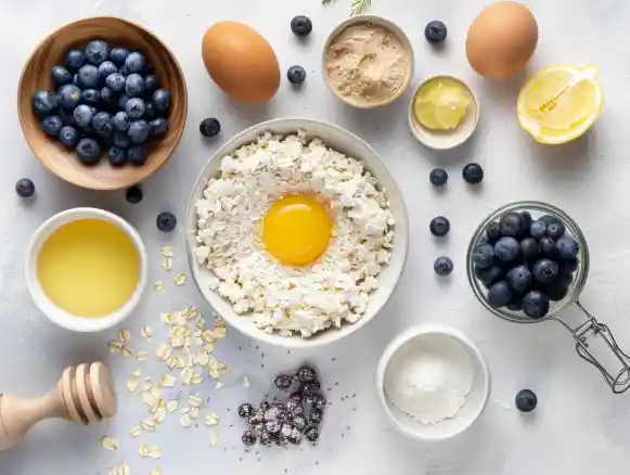 Cottage Cheese Blueberry Bake