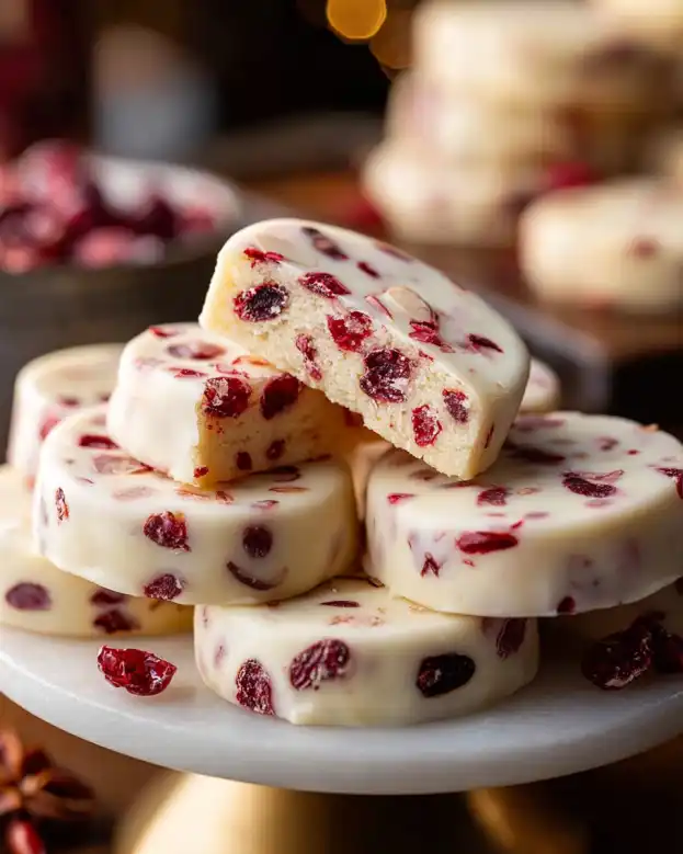 Cranberry Almond Shortbread Cookies