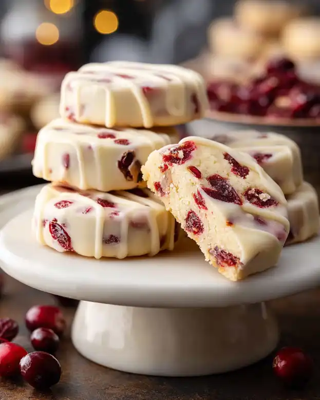 Cranberry Almond Shortbread Cookies