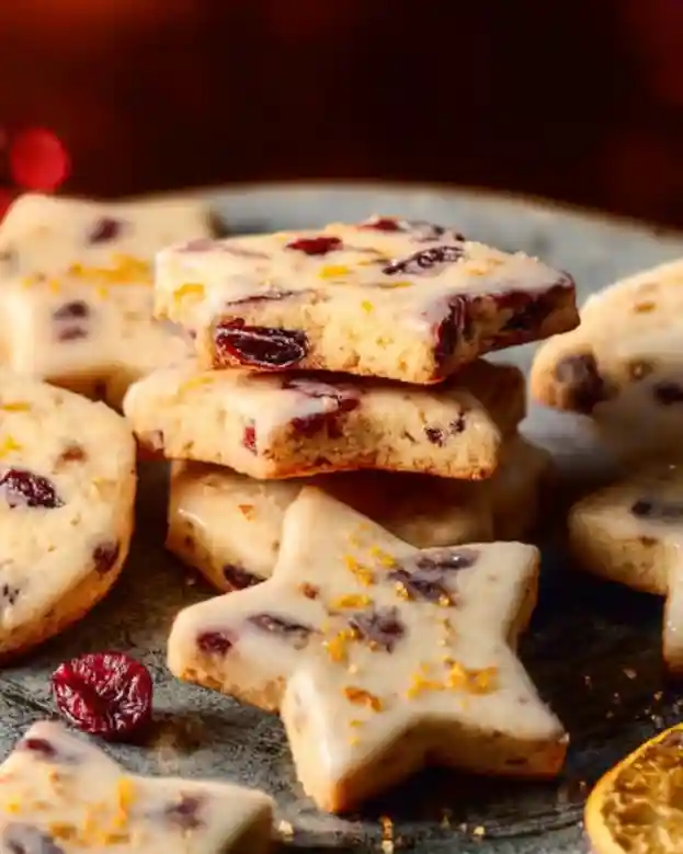 Cranberry Orange Shortbread Cookies