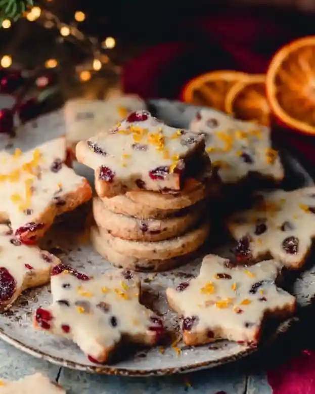 Cranberry Orange Shortbread Cookies