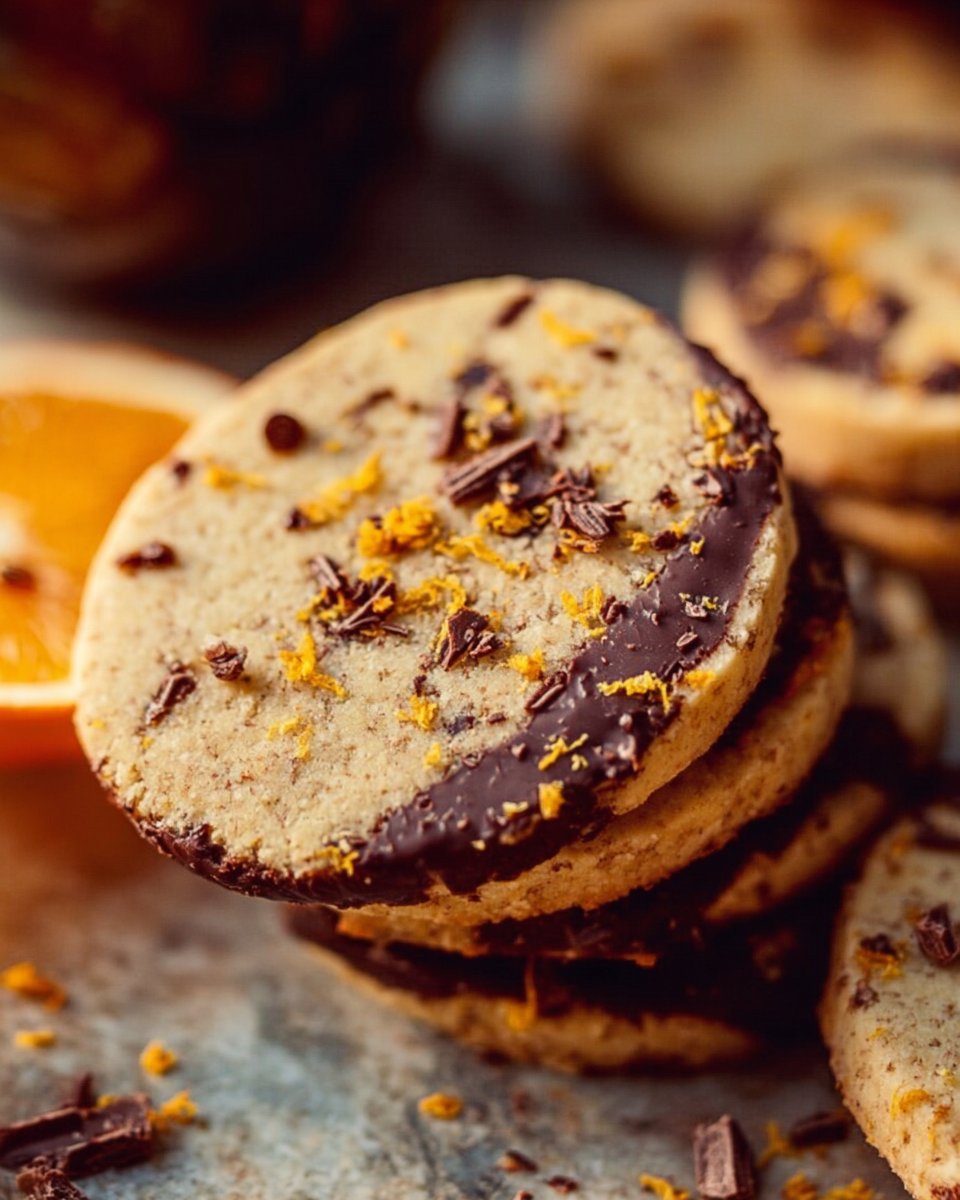 Chocolate Orange Shortbread Cookies