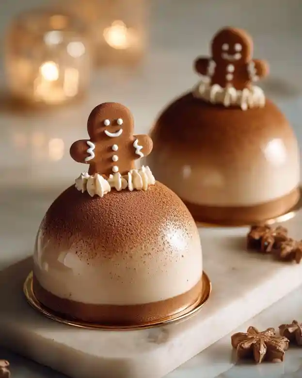 Gingerbread Latte Mousse Domes