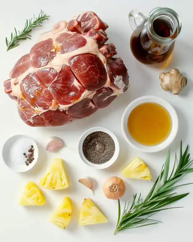 Glazed Ham Leg with Pineapple and Honey