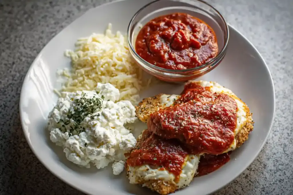 High Protein Chicken Parm Cottage Cheese Bowl