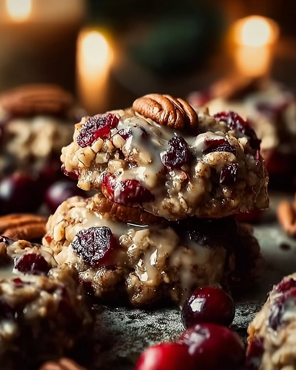 No-Bake Cranberry Pecan Praline Cookies in Just 20 Minutes