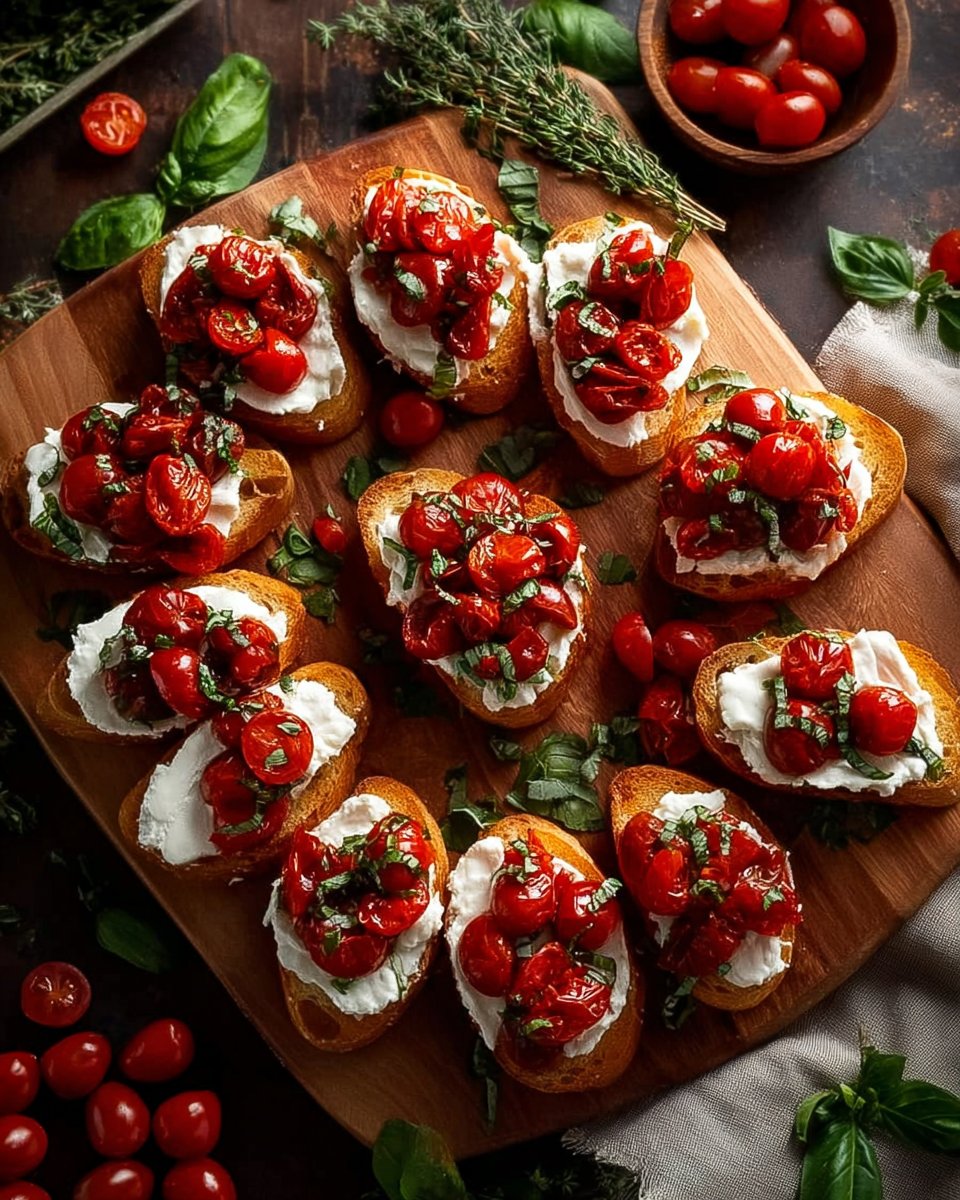 Simple Christmas Bruschetta Wreath