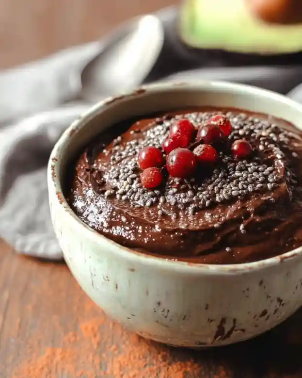 Keto Chocolate Chia Avocado Pudding