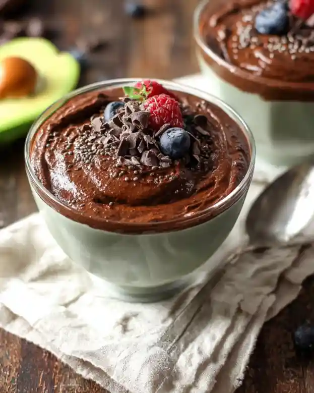 Keto Chocolate Chia Avocado Pudding