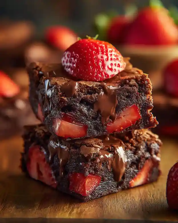 Luscious Chocolate Strawberry Brownies