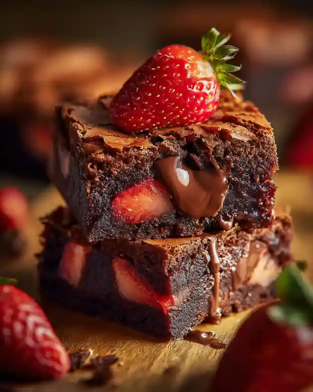 Luscious Chocolate Strawberry Brownies