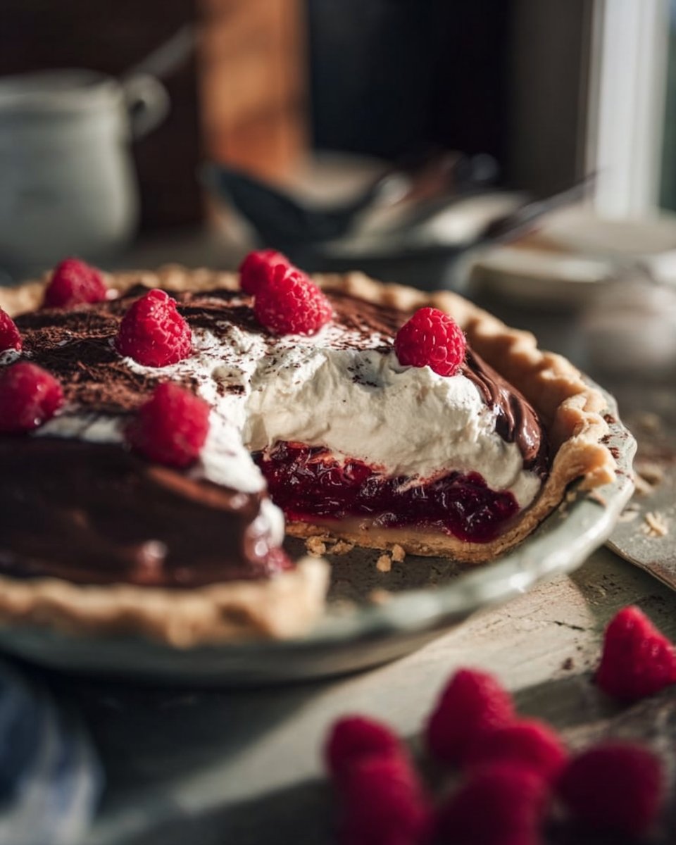 Chocolate Raspberry Cream Pie (Canada Pie)