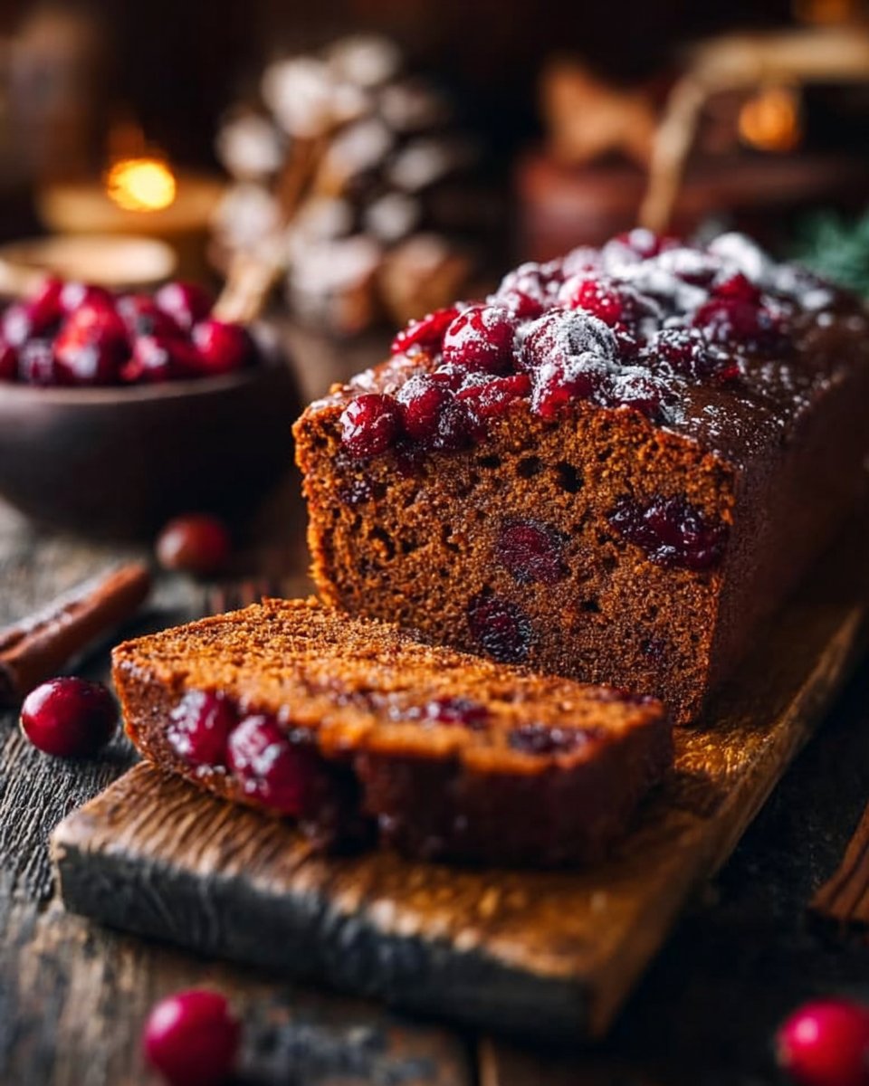 Sticky Cranberry Gingerbread