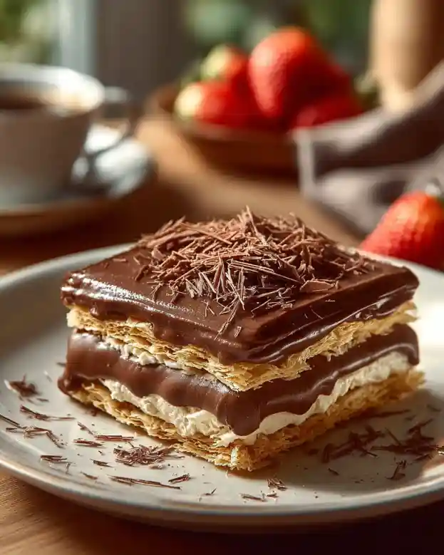 No Bake Chocolate Eclair Cake