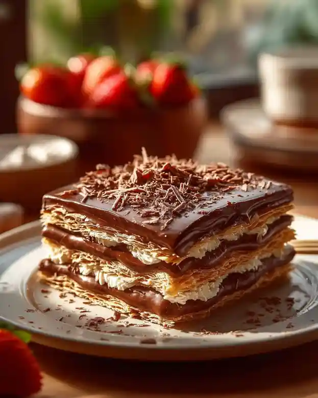 No Bake Chocolate Eclair Cake