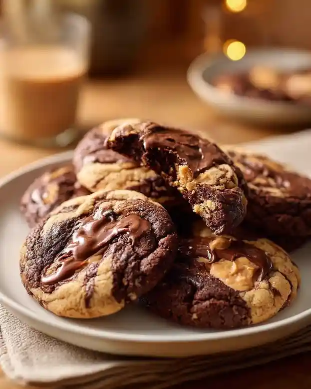 Peanut Butter Brownie Swirl Cookies