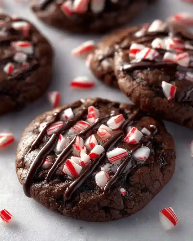 Peppermint Marshmallow Hot Chocolate Cookies