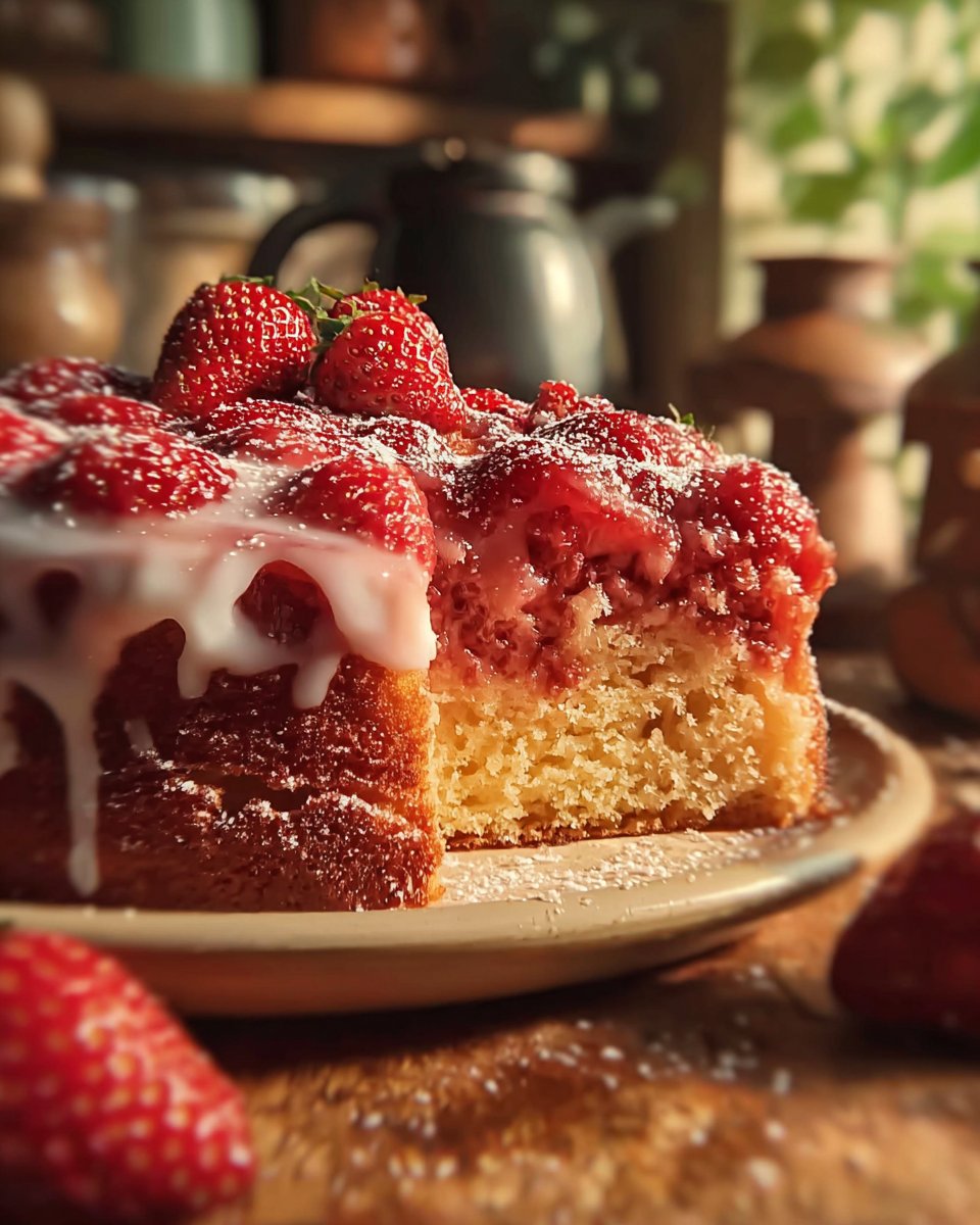 Strawberry Honeybun Cake