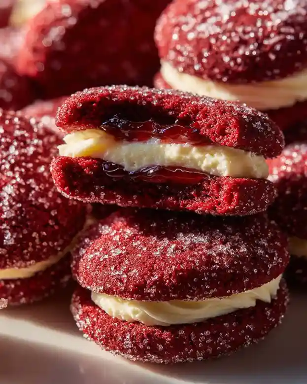 Red Velvet Thumbprint Cookies