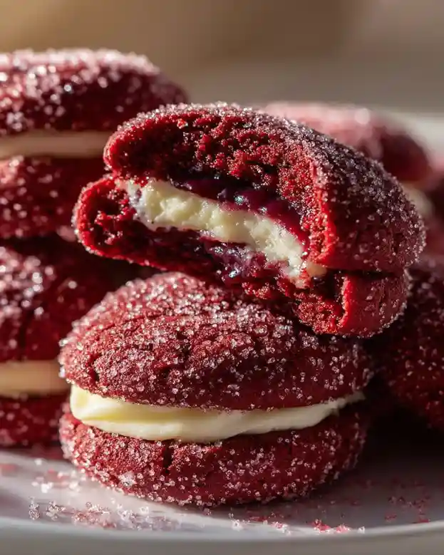 Red Velvet Thumbprint Cookies