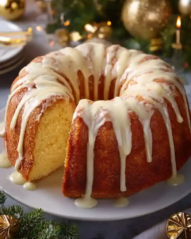 Rich Christmas Eggnog Bundt Cake