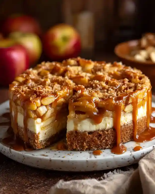 Salted Caramel Apple Pie Cheesecake
