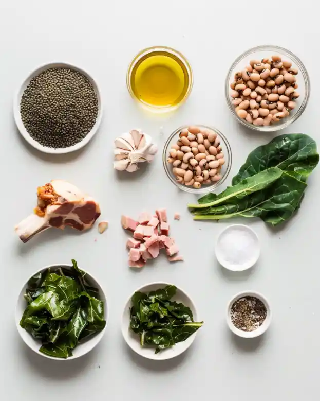 Slow Cooker Black Eyed Peas and Collard Greens