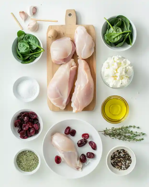Spinach & Cranberry Stuffed Chicken Breasts