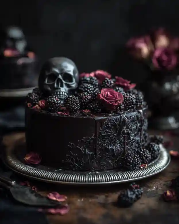 Spooky Black Velvet Cake