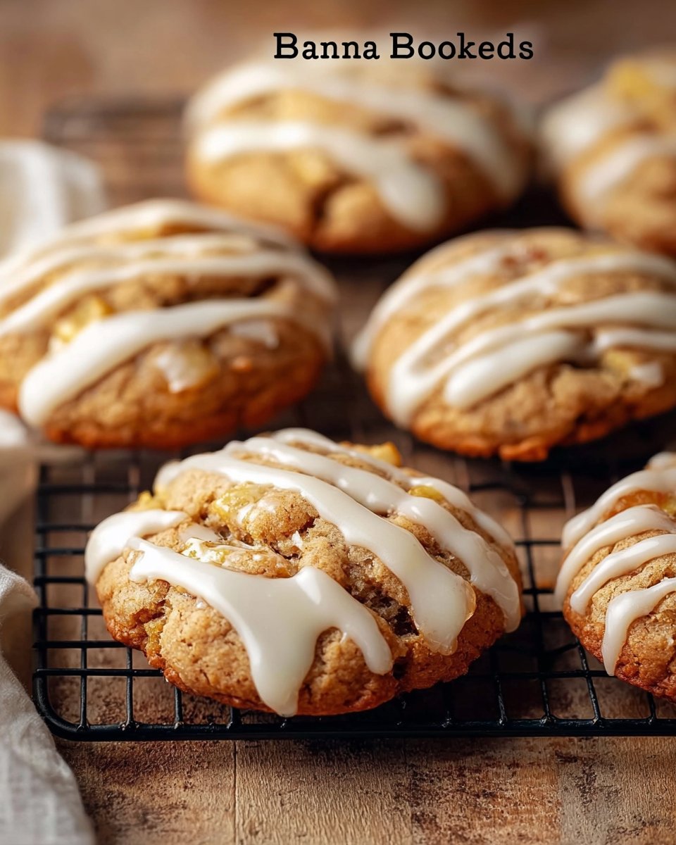 Delicious Crumbl Banana Bread Cookies with Cream Cheese Glaze